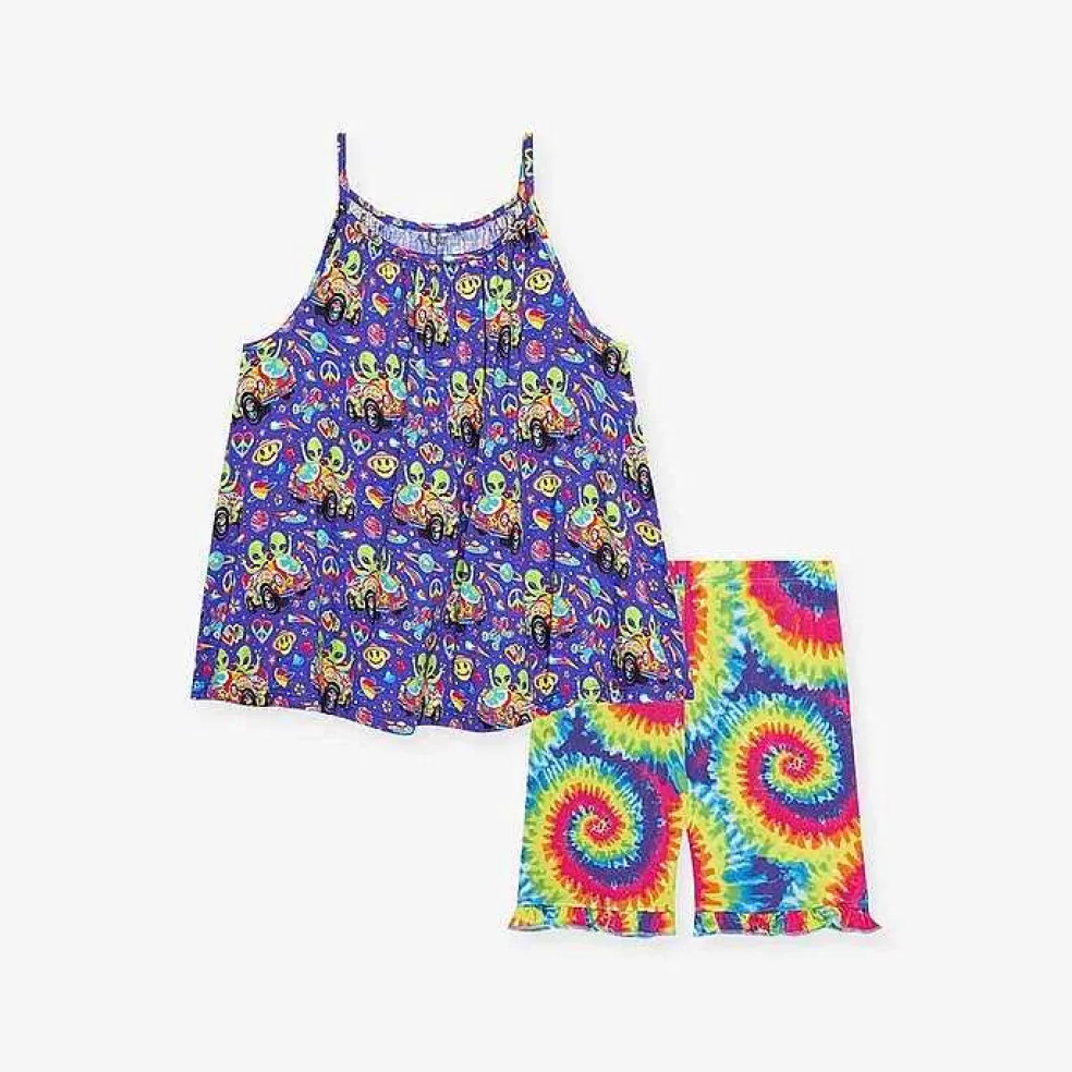 Posh Peanut Tank Ruffled Short Set Discount