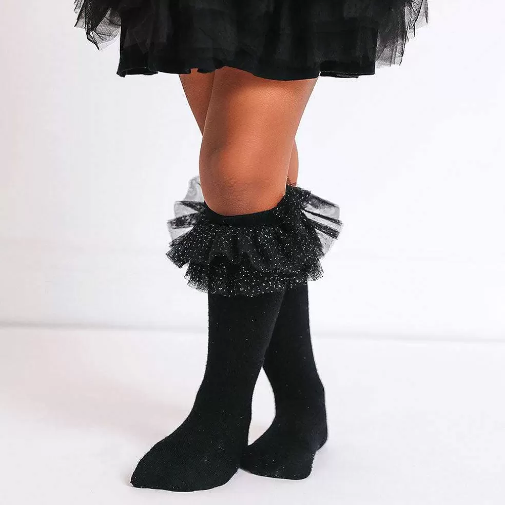 Posh Peanut Tulle Ruffle Knee High Socks Clearance