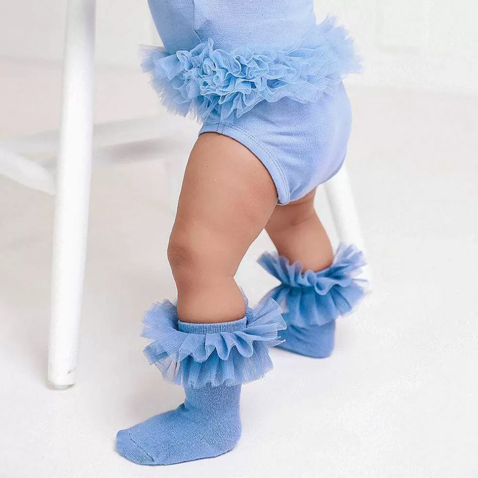 Posh Peanut Tulle Ruffle Knee High Socks Clearance