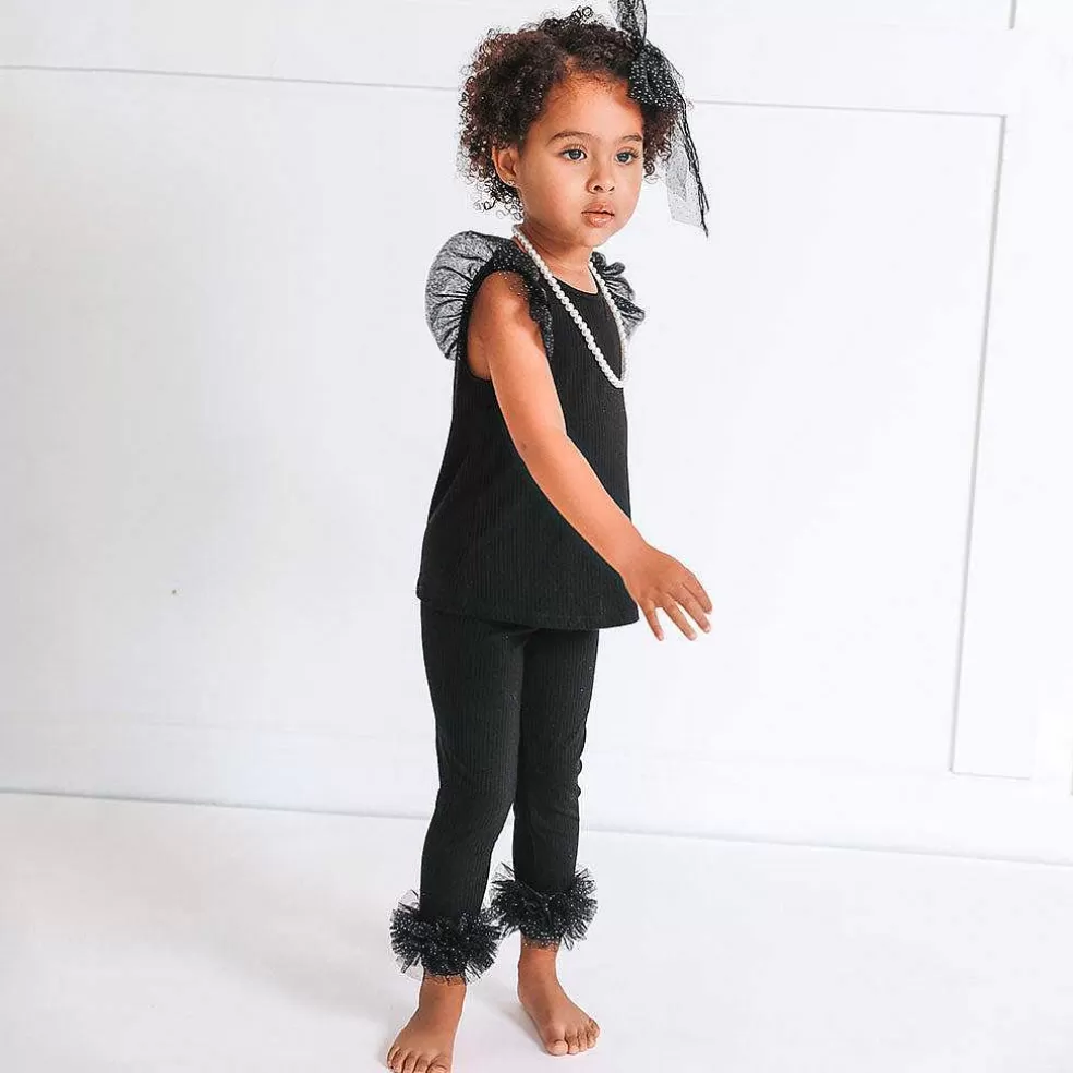 Posh Peanut Tulle Ruffled Leggings Hot