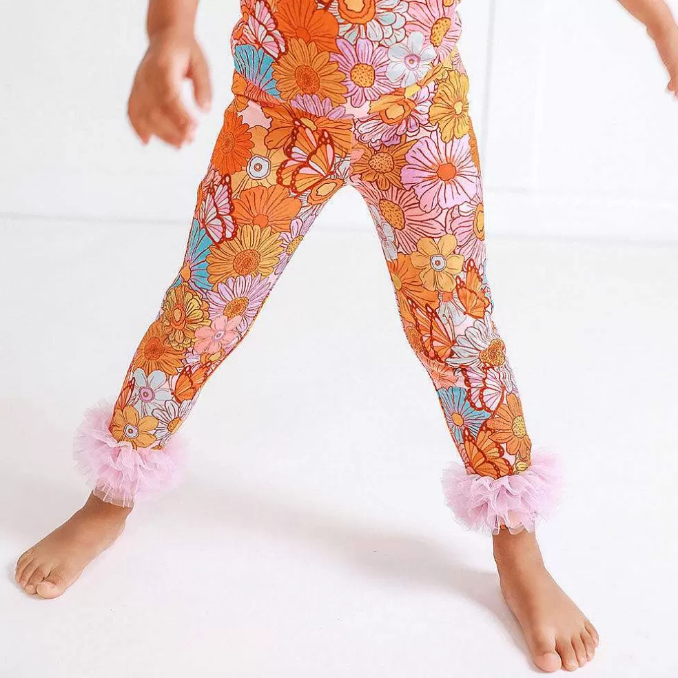Posh Peanut Tulle Ruffled Leggings New