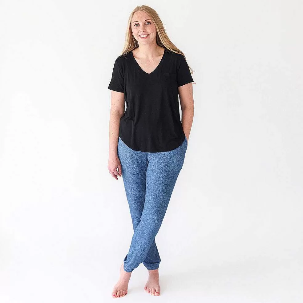 Posh Peanut Women'S Black V-Neck Tee New